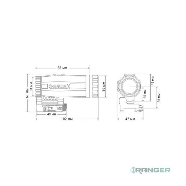 Збільшувач Holosun HM3X 3x magnifier 01005 фото