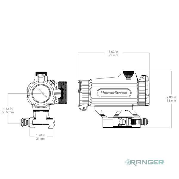 Коліматорний приціл Vector Optics Maverick Gen II 1x25 Red Dot Sight Black Coating SCRD72 01040 фото