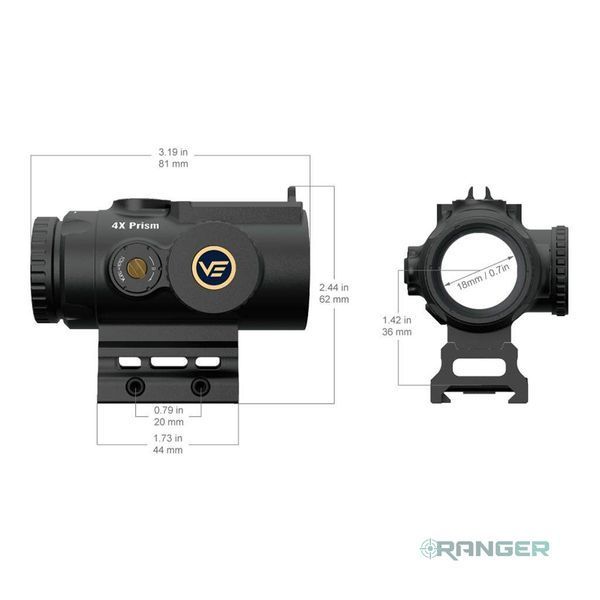 Призматичний приціл Vector Optics Paragon 4x24 Micro Prism Scope (SCPS-M04) 01001 фото